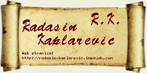 Radašin Kaplarević vizit kartica